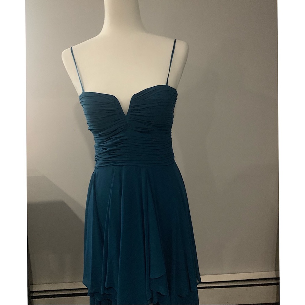Arden B. High-Low Aqua blue dress.